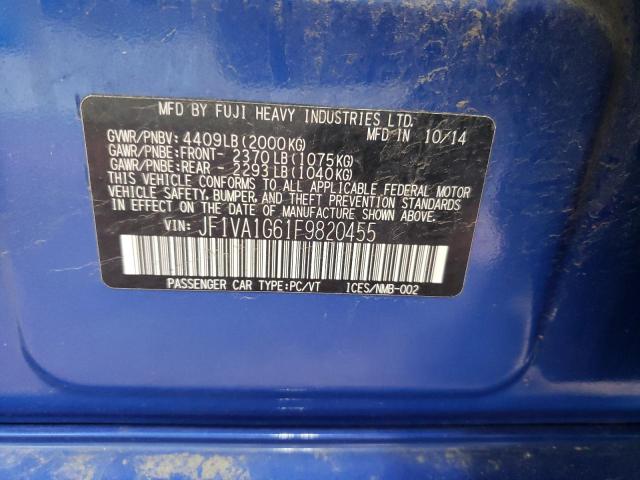 Photo 11 VIN: JF1VA1G61F9820455 - SUBARU WRX LIMITE 