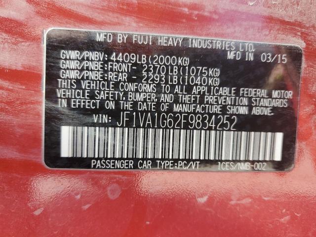 Photo 12 VIN: JF1VA1G62F9834252 - SUBARU WRX LIMITE 