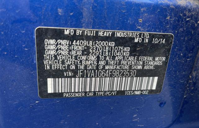 Photo 9 VIN: JF1VA1G64F9823530 - SUBARU WRX LIMITE 