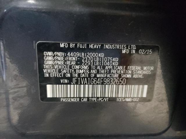 Photo 9 VIN: JF1VA1G64F9832650 - SUBARU WRX LIMITE 