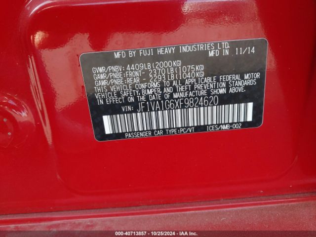 Photo 8 VIN: JF1VA1G6XF9824620 - SUBARU WRX 