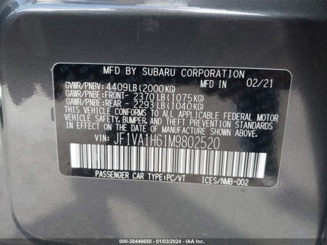 Photo 8 VIN: JF1VA1H61M9802520 - SUBARU WRX 