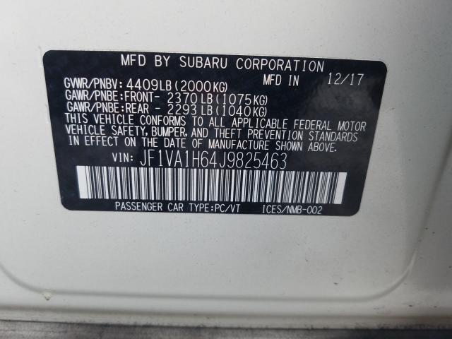 Photo 9 VIN: JF1VA1H64J9825463 - SUBARU WRX LIMITE 