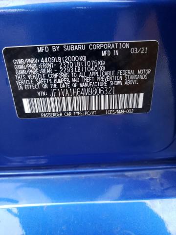 Photo 9 VIN: JF1VA1H64M9806321 - SUBARU WRX LIMITE 