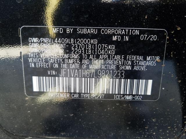 Photo 9 VIN: JF1VA1H67L9821233 - SUBARU WRX LIMITE 