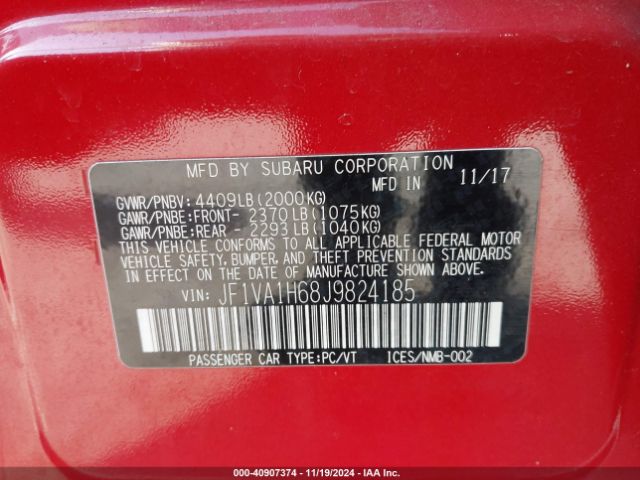 Photo 8 VIN: JF1VA1H68J9824185 - SUBARU WRX 