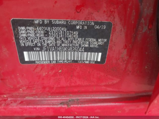 Photo 8 VIN: JF1VA1H69K9826044 - SUBARU WRX 