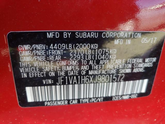 Photo 9 VIN: JF1VA1H6XJ9801572 - SUBARU WRX LIMITE 