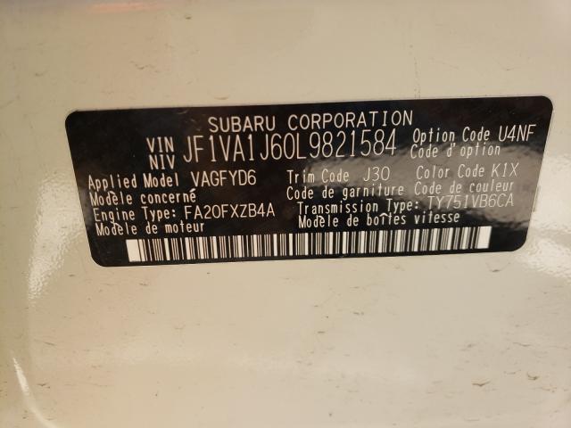 Photo 9 VIN: JF1VA1J60L9821584 - SUBARU WRX LIMITE 