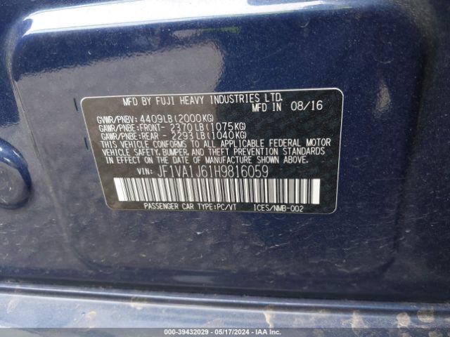 Photo 8 VIN: JF1VA1J61H9816059 - SUBARU WRX 