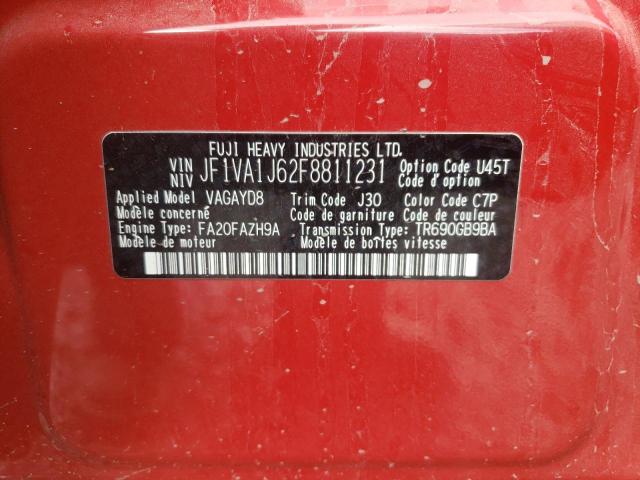 Photo 9 VIN: JF1VA1J62F8811231 - SUBARU WRX LIMITE 