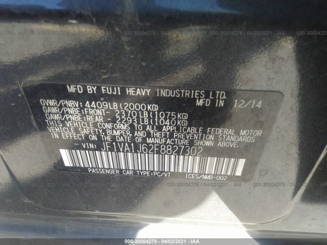 Photo 8 VIN: JF1VA1J62F8827302 - SUBARU WRX 