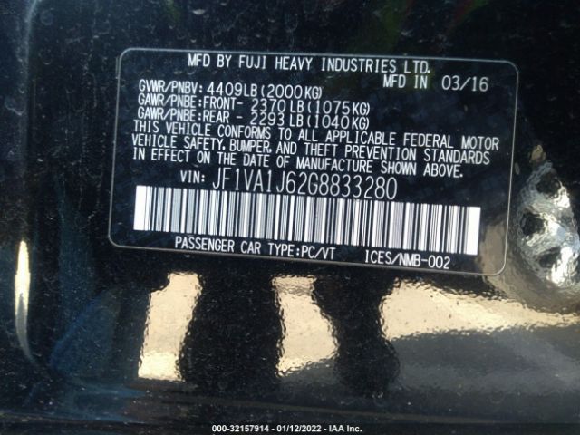 Photo 8 VIN: JF1VA1J62G8833280 - SUBARU WRX 