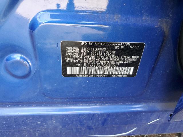 Photo 12 VIN: JF1VA1J62M9816517 - SUBARU WRX LIMITE 