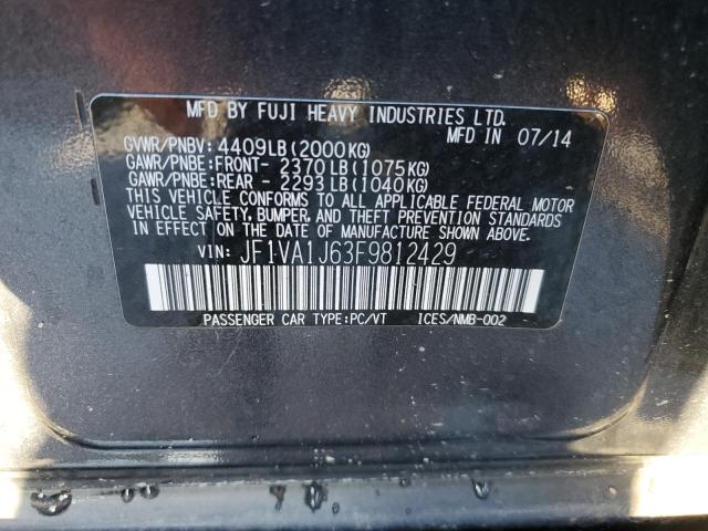 Photo 12 VIN: JF1VA1J63F9812429 - SUBARU WRX LIMITE 