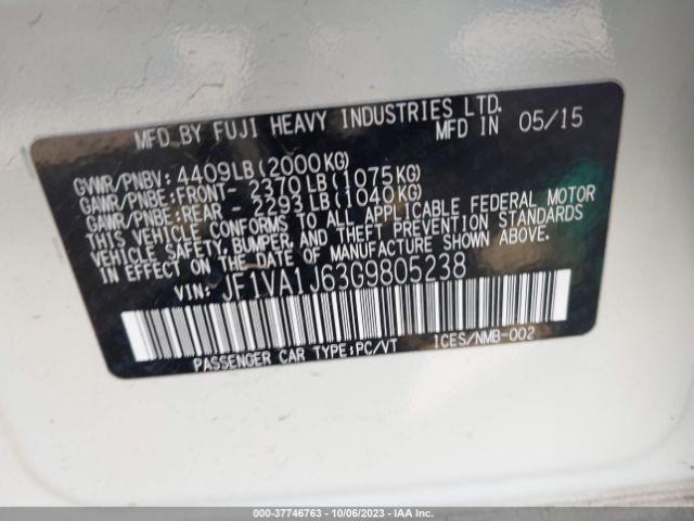 Photo 8 VIN: JF1VA1J63G9805238 - SUBARU WRX 