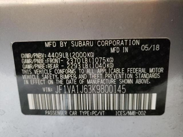 Photo 11 VIN: JF1VA1J63K9800145 - SUBARU WRX LIMITE 