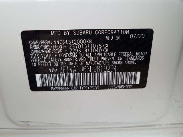 Photo 9 VIN: JF1VA1J63L9819294 - SUBARU WRX LIMITE 