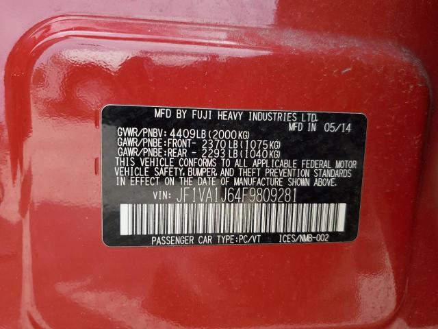 Photo 11 VIN: JF1VA1J64F9809281 - SUBARU WRX LIMITE 