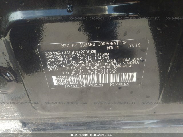 Photo 8 VIN: JF1VA1J64K9814068 - SUBARU WRX 