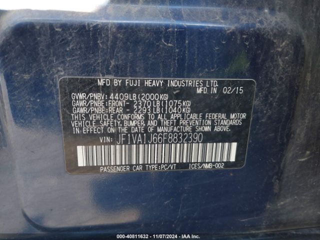 Photo 8 VIN: JF1VA1J66F8832390 - SUBARU WRX 