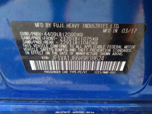 Photo 8 VIN: JF1VA1J66H9838624 - SUBARU WRX 