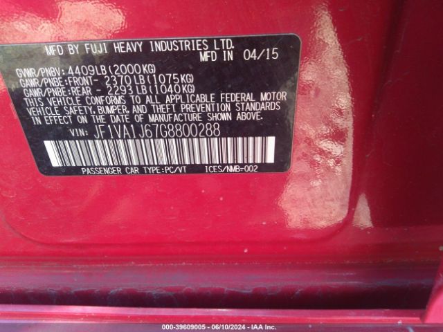 Photo 8 VIN: JF1VA1J67G8800288 - SUBARU WRX 