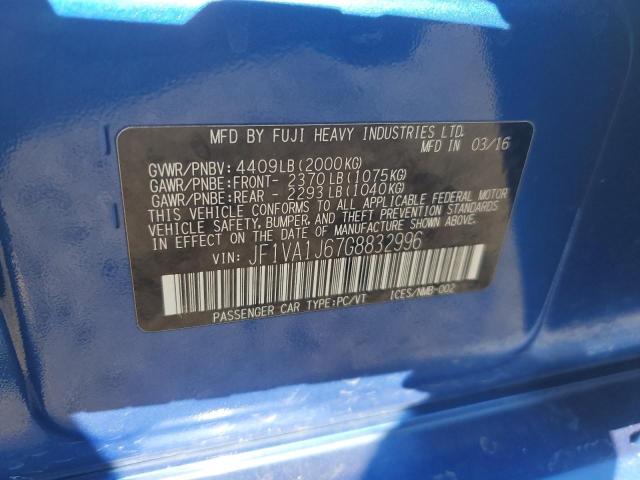 Photo 11 VIN: JF1VA1J67G8832996 - SUBARU WRX 