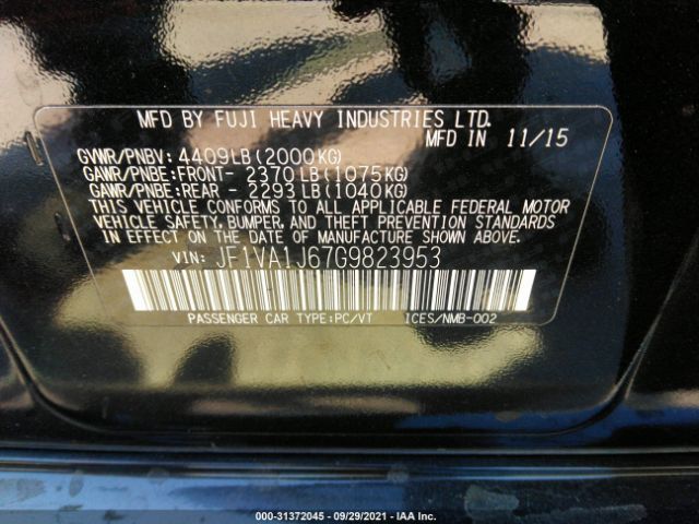 Photo 8 VIN: JF1VA1J67G9823953 - SUBARU WRX 