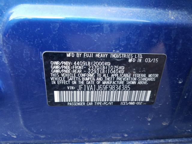 Photo 9 VIN: JF1VA1J69F9834385 - SUBARU WRX LIMITE 