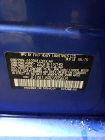 Photo 9 VIN: JF1VA1J6XG9805608 - SUBARU WRX LIMITE 