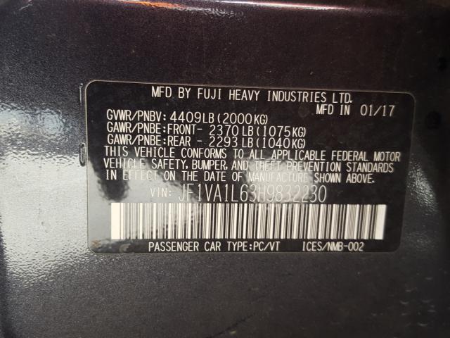 Photo 9 VIN: JF1VA1L63H9832230 - SUBARU WRX LIMITE 