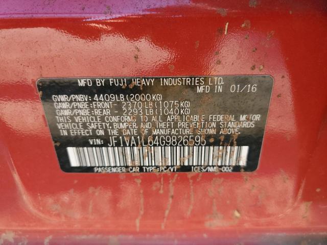 Photo 11 VIN: JF1VA1L64G9826595 - SUBARU WRX 