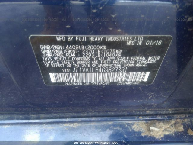 Photo 8 VIN: JF1VA1L64G9827391 - SUBARU WRX 