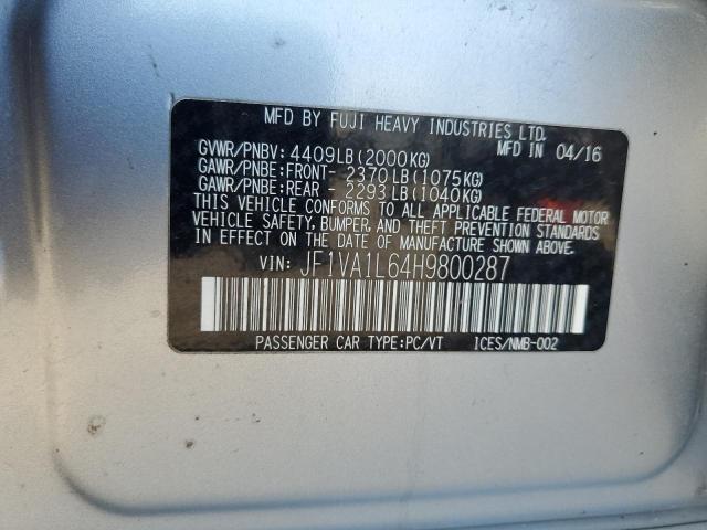 Photo 11 VIN: JF1VA1L64H9800287 - SUBARU WRX LIMITE 