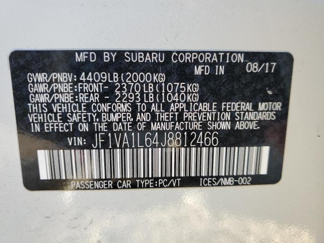 Photo 11 VIN: JF1VA1L64J8812466 - SUBARU WRX LIMITE 