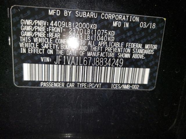 Photo 11 VIN: JF1VA1L67J8834249 - SUBARU WRX 