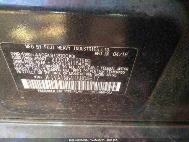 Photo 8 VIN: JF1VA1N64H8804617 - SUBARU WRX 