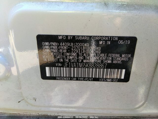 Photo 8 VIN: JF1VA1N65K8828867 - SUBARU WRX 