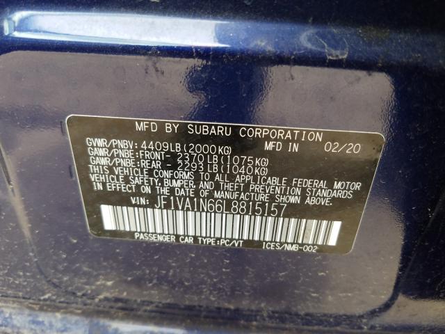 Photo 9 VIN: JF1VA1N66L8815157 - SUBARU WRX LIMITE 