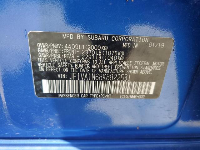 Photo 11 VIN: JF1VA1N68K8822531 - SUBARU WRX LIMITE 