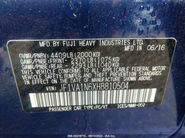 Photo 8 VIN: JF1VA1N6XH8810504 - SUBARU WRX 