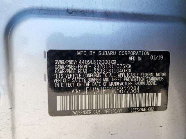 Photo 9 VIN: JF1VA1P63K8822384 - SUBARU WRX LIMITE 