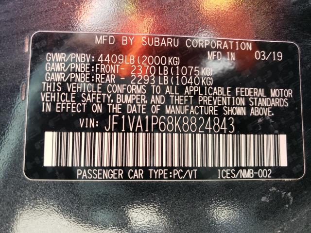 Photo 9 VIN: JF1VA1P68K8824843 - SUBARU WRX 