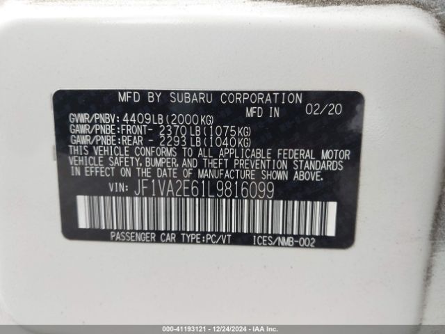 Photo 8 VIN: JF1VA2E61L9816099 - SUBARU WRX 