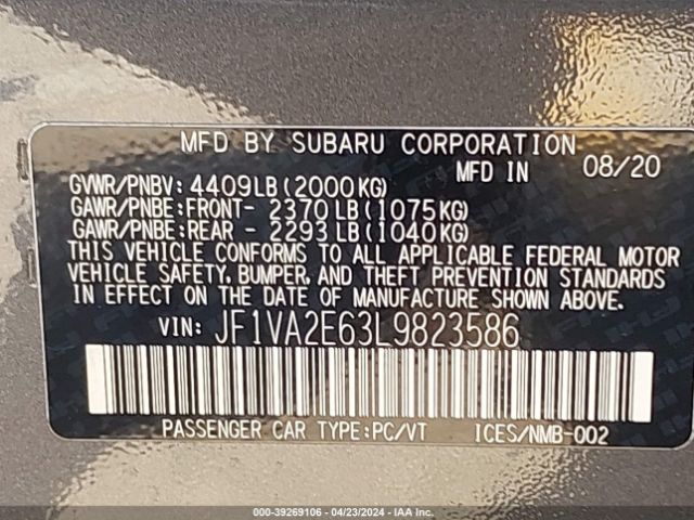 Photo 8 VIN: JF1VA2E63L9823586 - SUBARU WRX STI 