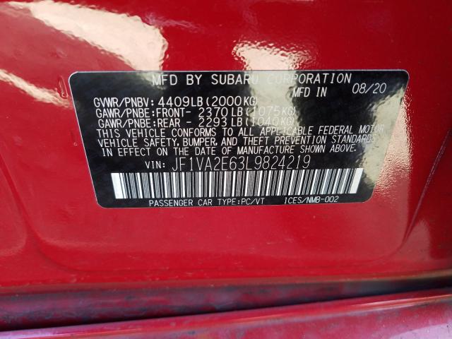 Photo 9 VIN: JF1VA2E63L9824219 - SUBARU WRX STI 