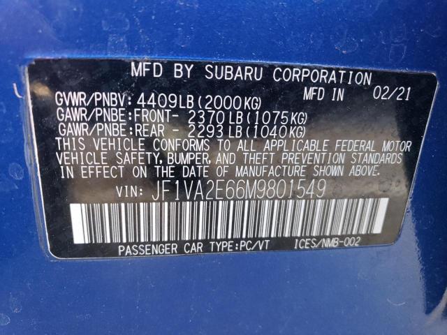 Photo 12 VIN: JF1VA2E66M9801549 - SUBARU WRX STI 