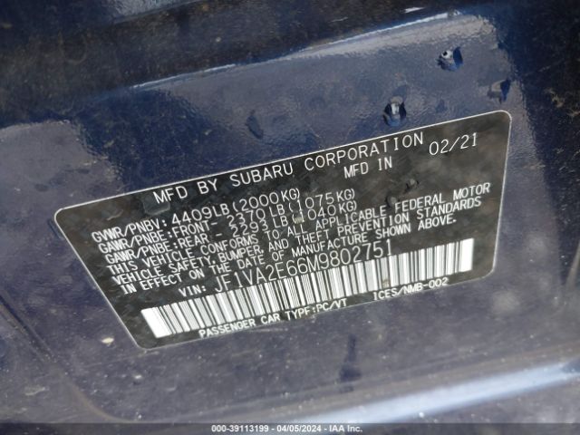 Photo 8 VIN: JF1VA2E66M9802751 - SUBARU WRX STI 