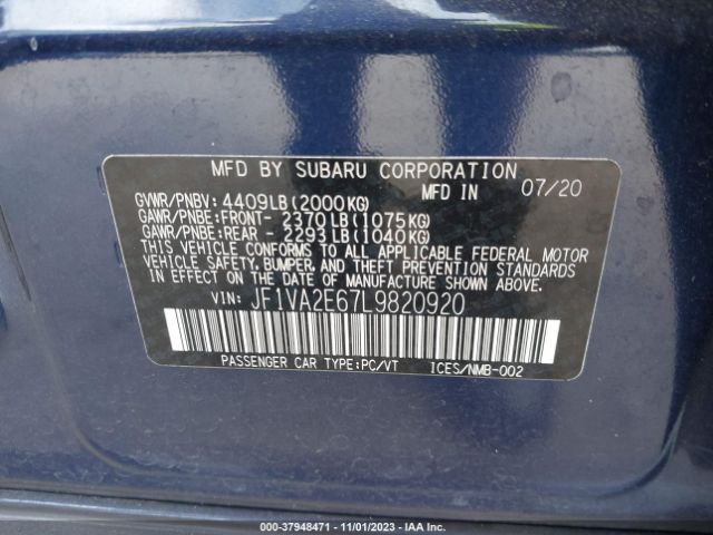 Photo 8 VIN: JF1VA2E67L9820920 - SUBARU WRX STI 